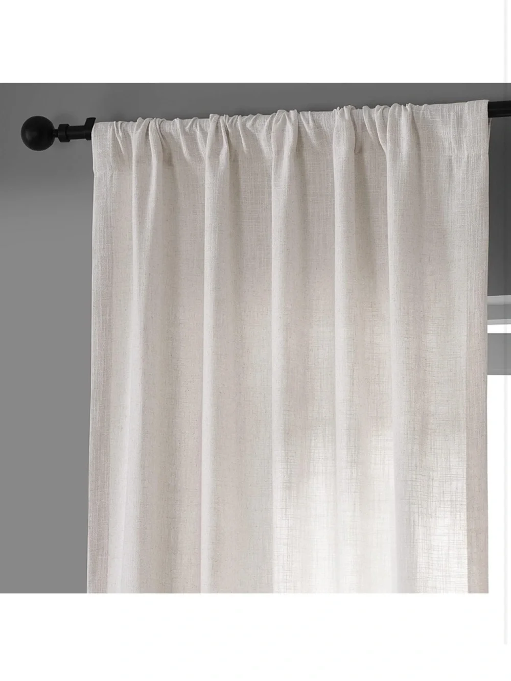 Belgian Heavy Faux Linen Light Filtering Curtains for Bedroom 50x108 1 Panel